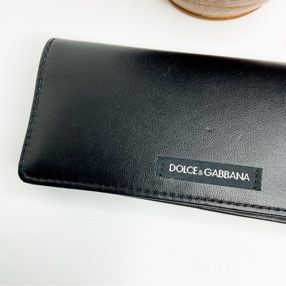 DOLCE & GABBANA Black Leather Eyeglass Case | Designer Accessory - Picture 2 of 4